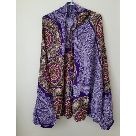 Pants - (D2)100% Rayon Harem Pants (Circles in Circle Prt)